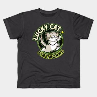 Lucky Cat Fireworks Kids T-Shirt